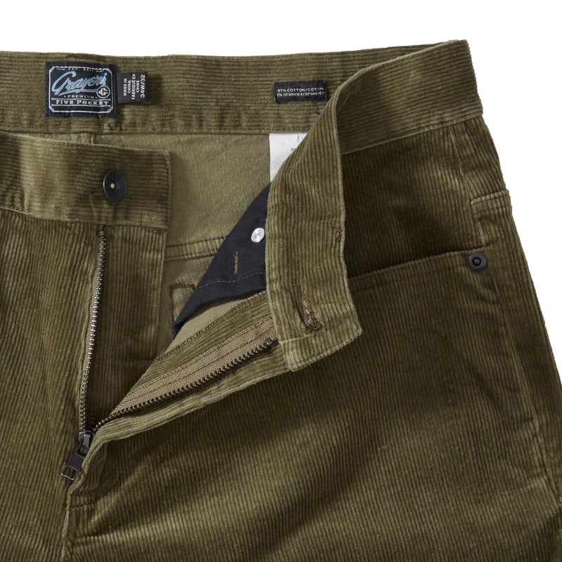 Burlington 5 Pocket Stretch Corduroy - Dusty Olive