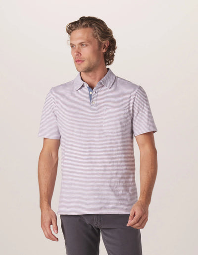 Vintage Slub Pocket Polo - Grey Stripe