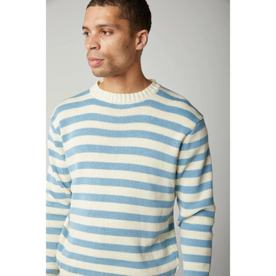 Richmond Striped Crew Sweater - Seafoam