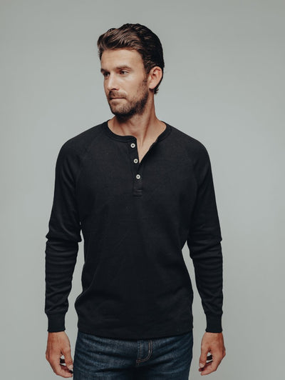 Puremeso Raglan Henley - Black