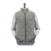 Irish Tweed Gilet Vest w/ Leather Trim - Light Grey