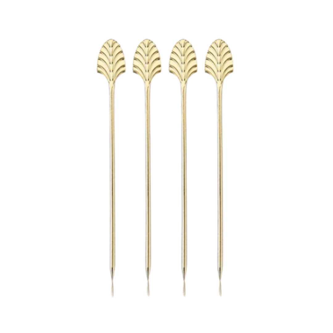Art Deco Cocktails Picks - Gold Plated