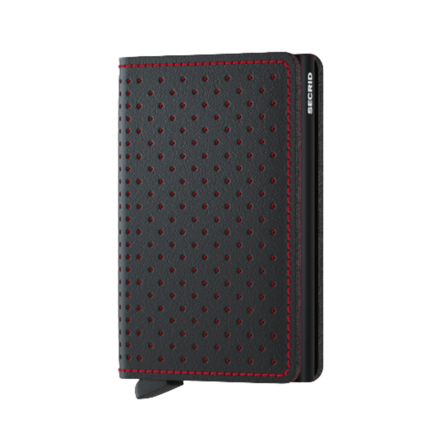 Slimwallet - Perforated Black & Red