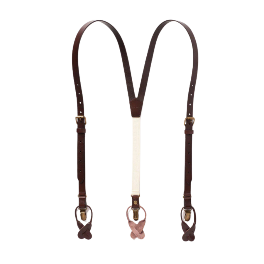 Leather Suspenders - Chestnut Java