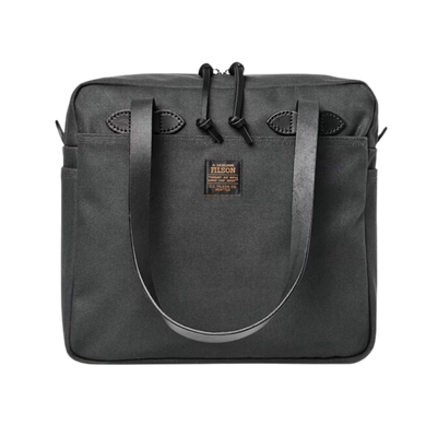 Zippered Tote Bag in Rugged Twill - Faded Black