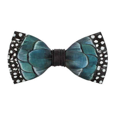 Green Pond Bow Tie - Pheasant & Guinea Feathers