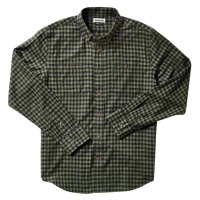Wrights Cotton Twill Shirt - Forest Green Check