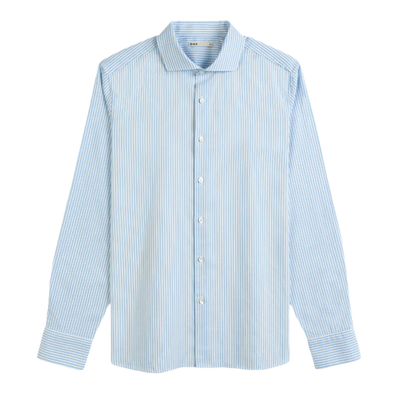 Arthur Stripe Oxford Shirt  - Sky Blue & White