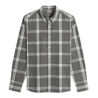 Fulton Check Shirt - Forged Iron & White