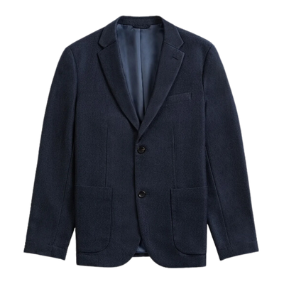 Perry Herringbone Blazer - Dark Navy