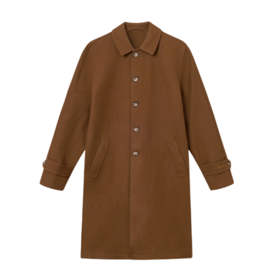 Shelter Wool Top Coat - Tobacco Brown