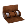 Leather Watch Roll - Brown