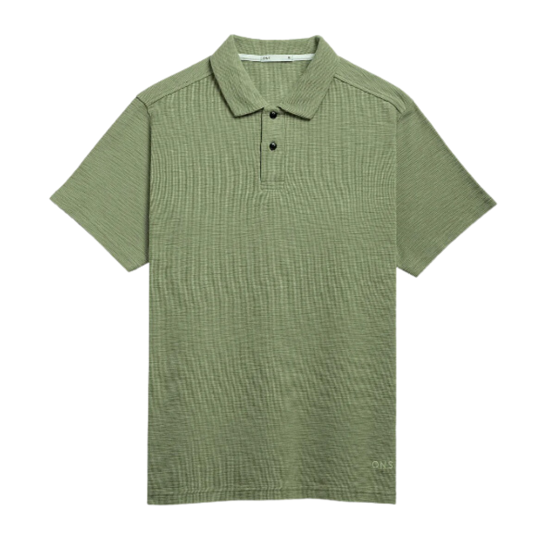 Bennett Slub Waffle Polo - Tea