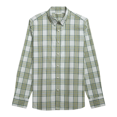 Fulton Check Shirt - Off White & Dark Pine
