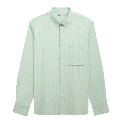 Vance Stripe Oxford Shirt - Kashmir Green & White