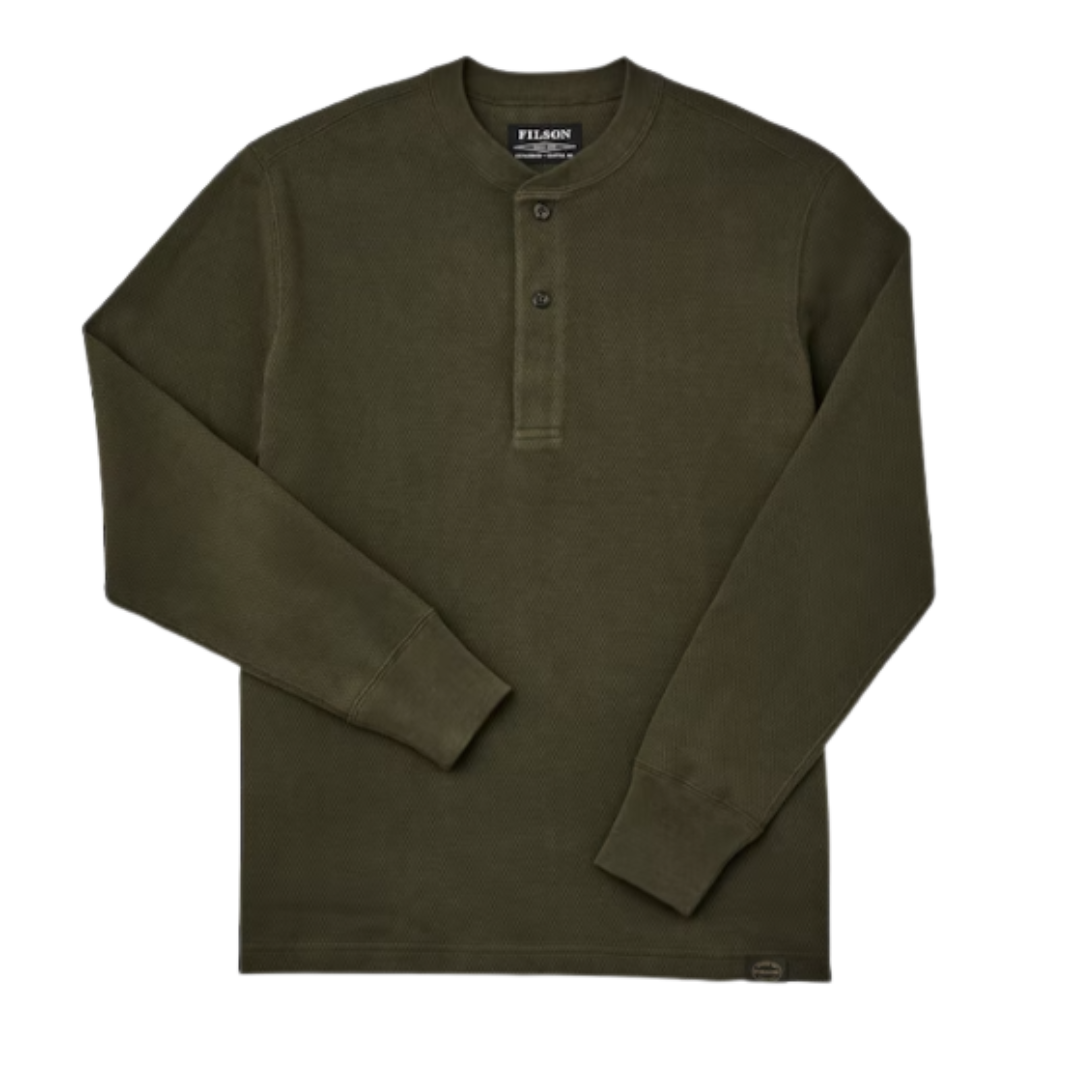 Waffle Knit Henley - Mossyrock