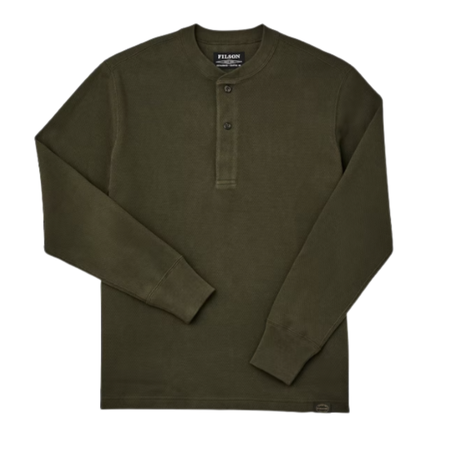 Waffle Knit Henley - Mossyrock