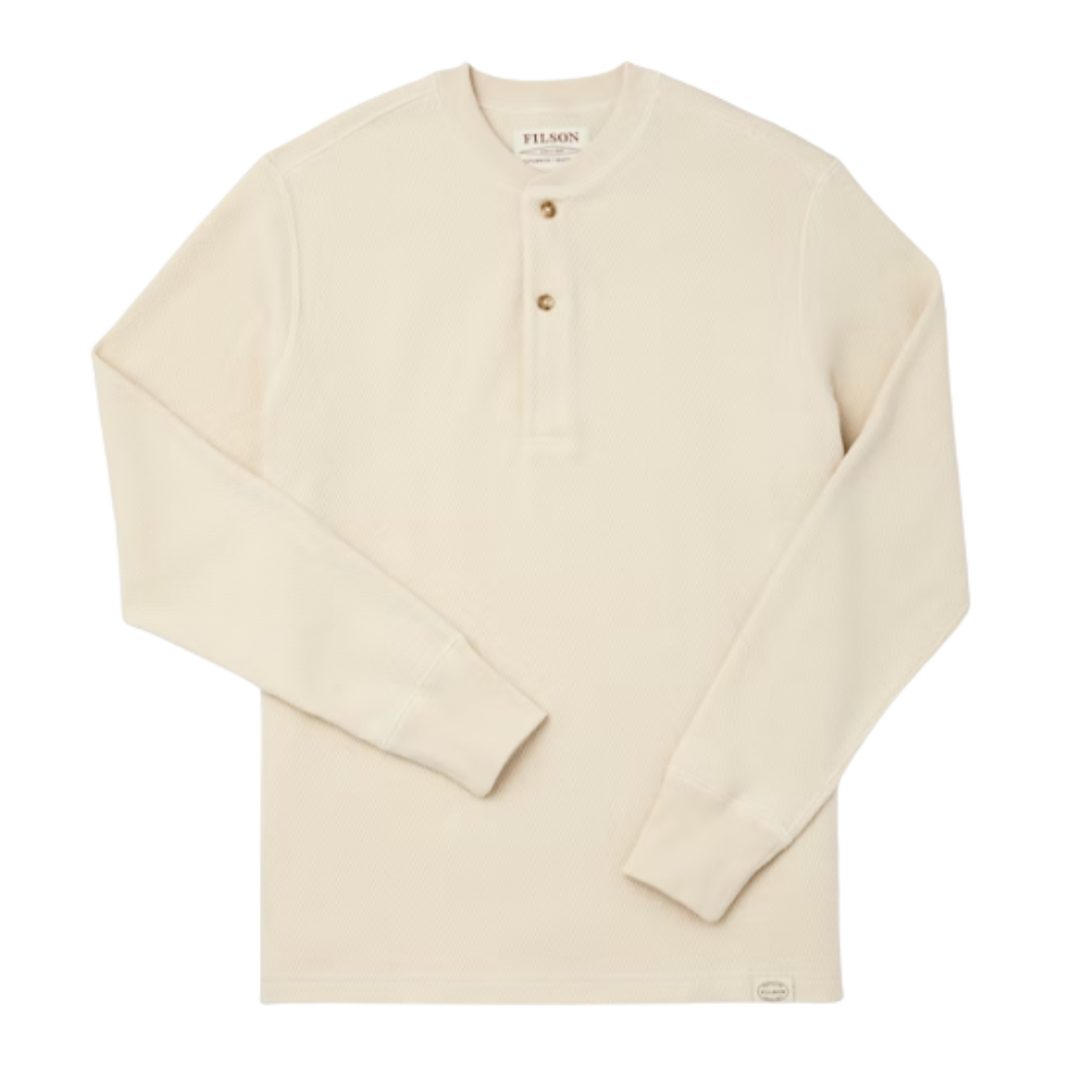 Waffle Knit Henley - Sand