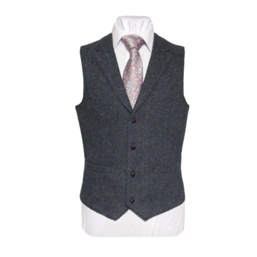 WB Yeats Irish Tweed Waistcoat - Blue