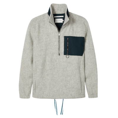 Zip Pocket Wool Fleece - Light Grey