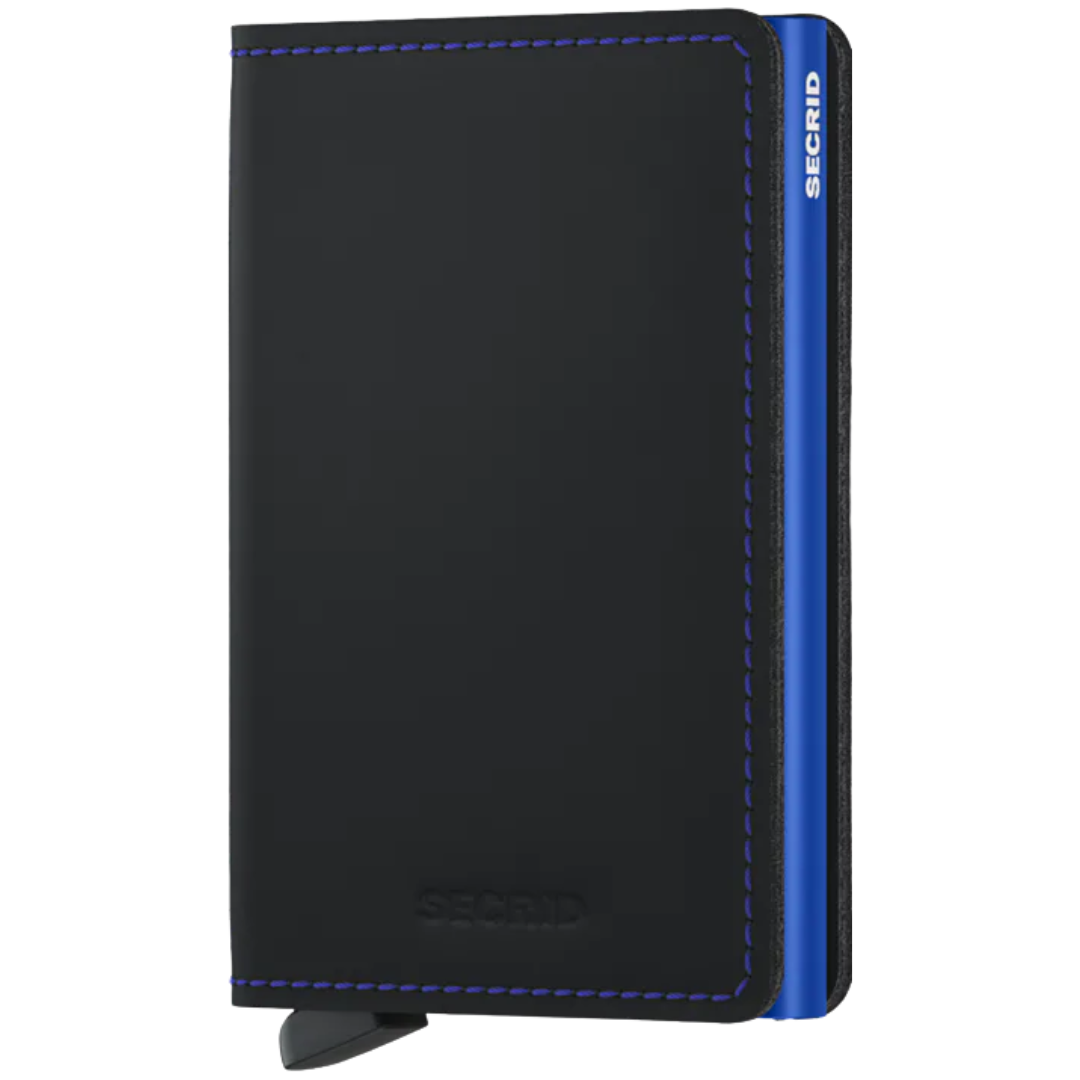 Slimwallet - Matte Black & Blue