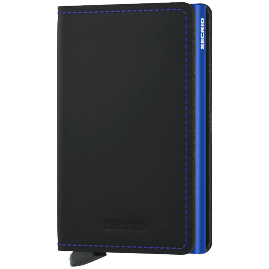 Slimwallet - Matte Black & Blue