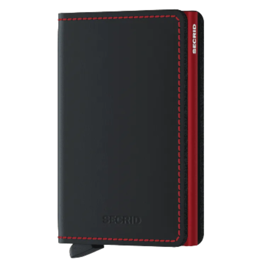 Slimwallet - Matte Black & Red