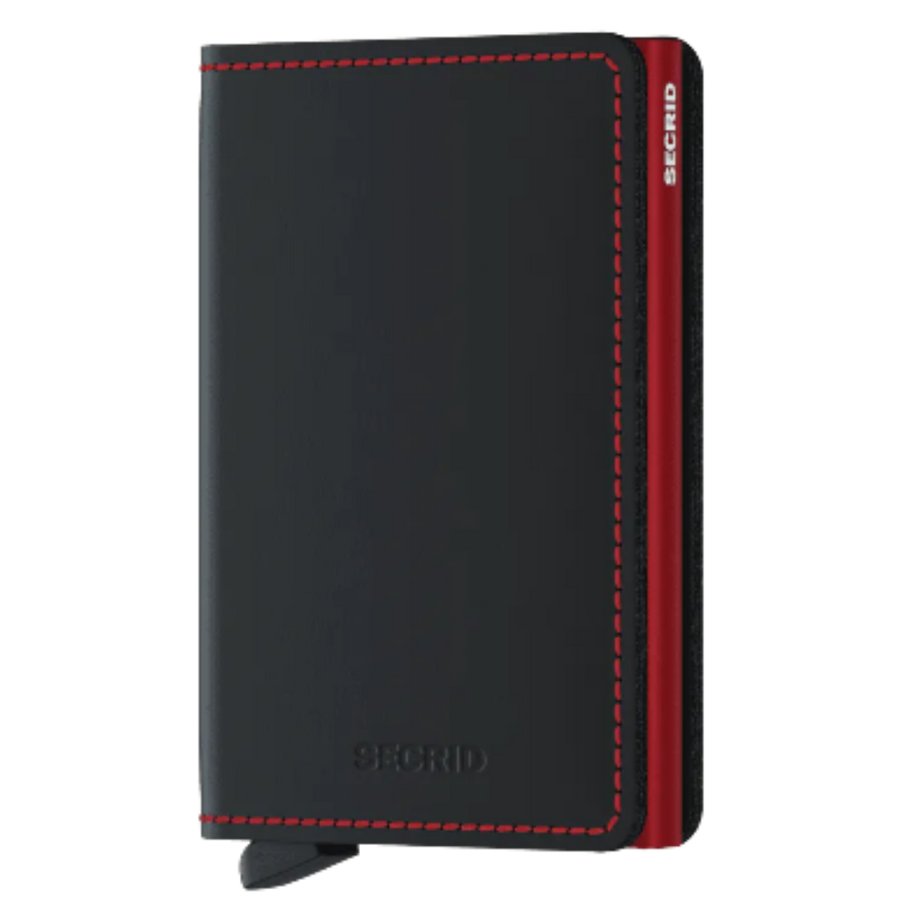 Slimwallet - Matte Black & Red