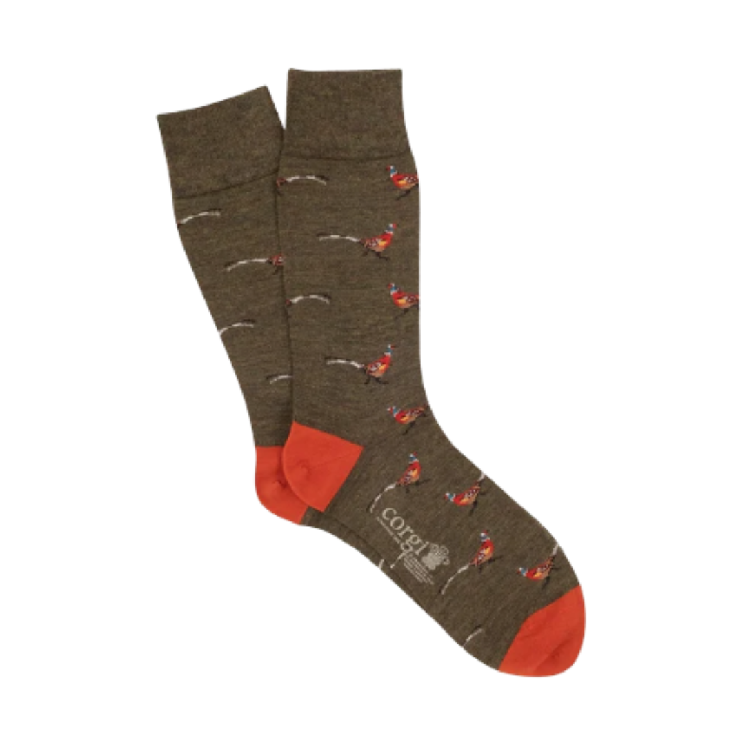 Pheasant Merino Wool Sock - Loden