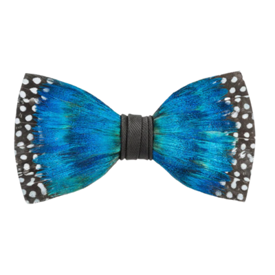 Flintlock Bow Tie - Peacock & Guinea Feathers