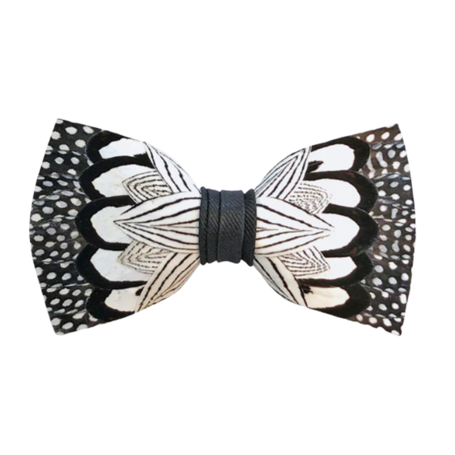 River Wind Bow Tie - Guinea & Pheasant Feathers