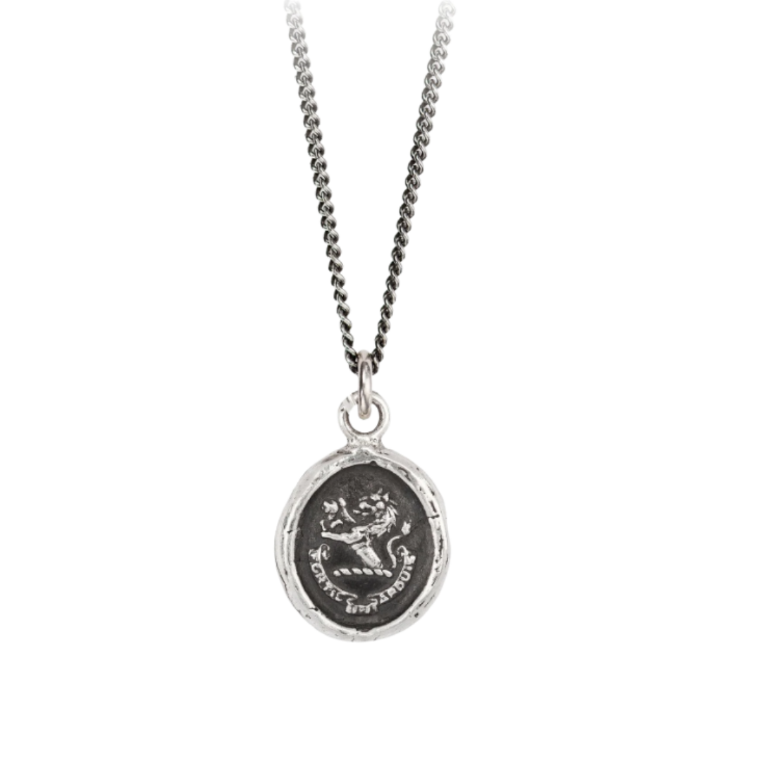 Sterling Silver Talisman Necklace - Brave in Difficulties