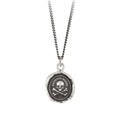 Sterling Silver Talisman Necklace - Remember to Live