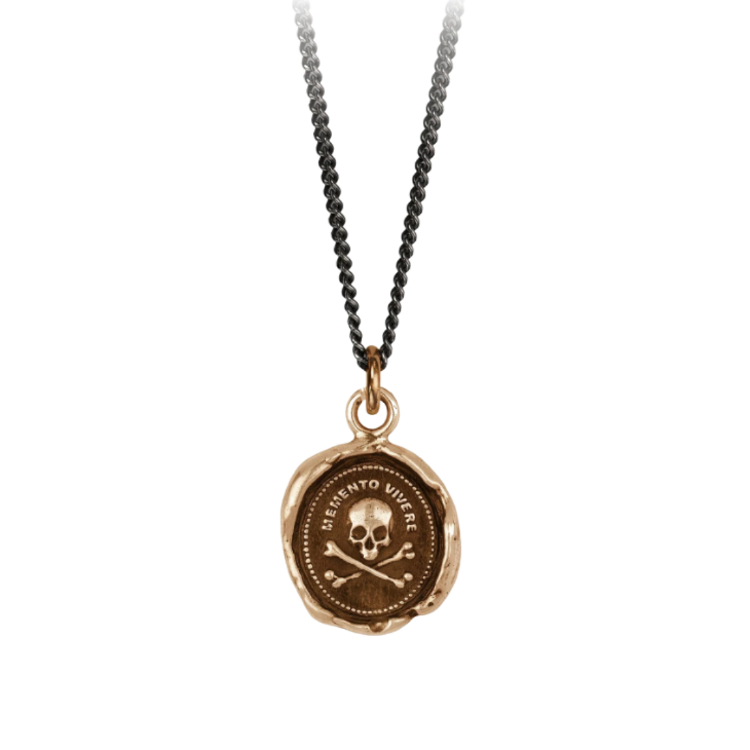 Bronze Talisman Necklace - Remember to Live