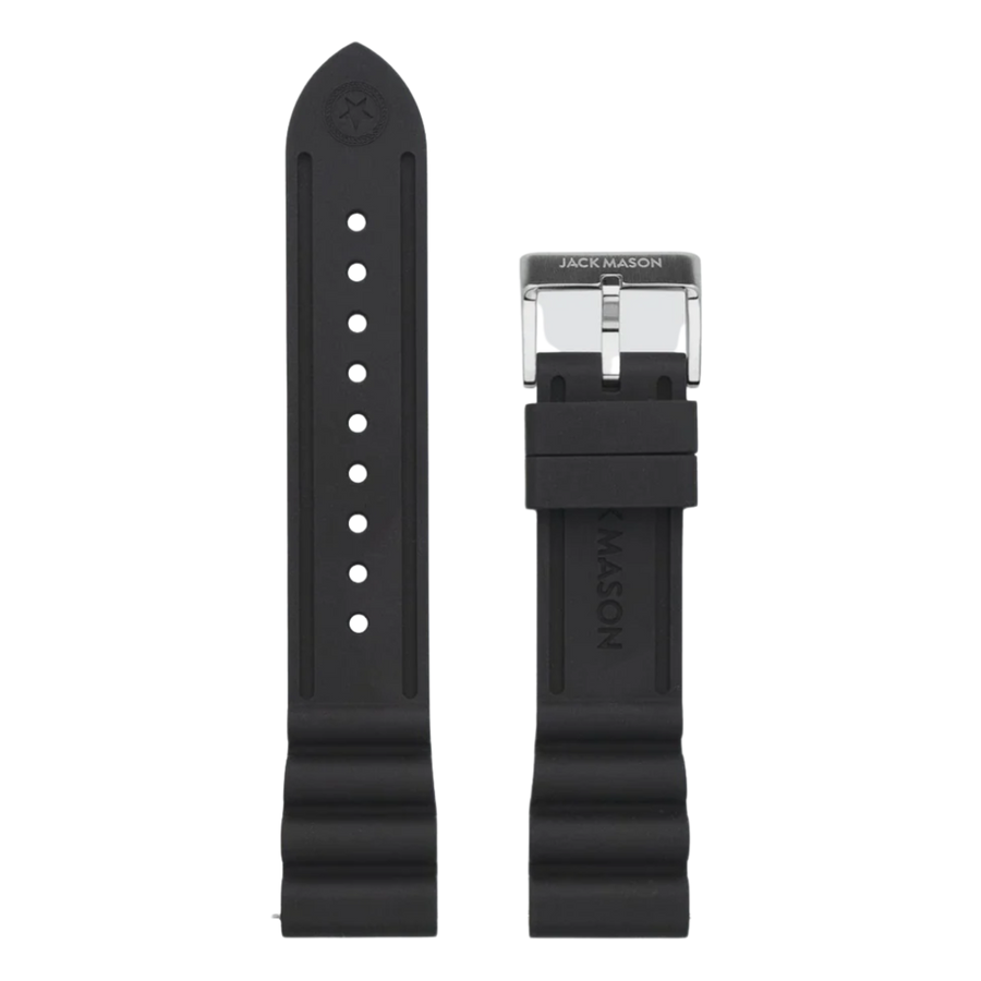 22mm Rubber Watch Strap Textured Black SAMSON A Men s Emporium