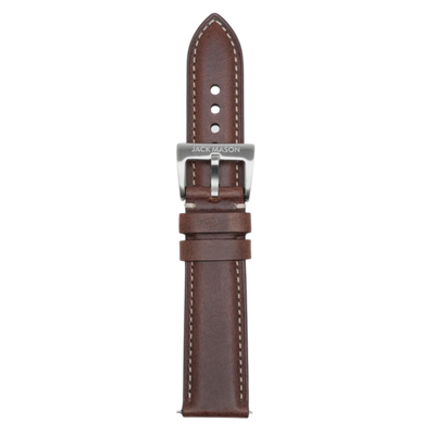 22mm Leather Watch Strap - Stitched Brown