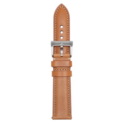 22mm Leather Watch Strap - Stitched Tan