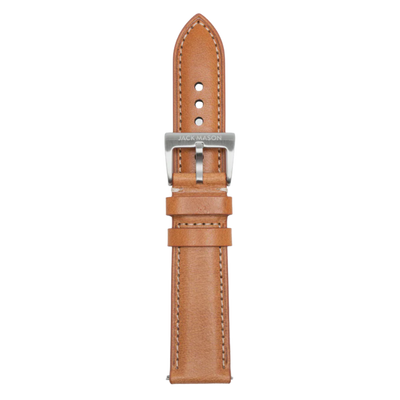 20mm Leather Watch Strap - Stitched Tan