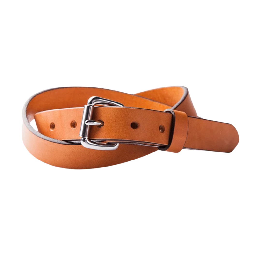 Saddle Tan Skinny Standard Belt w/ Stainless Buckle