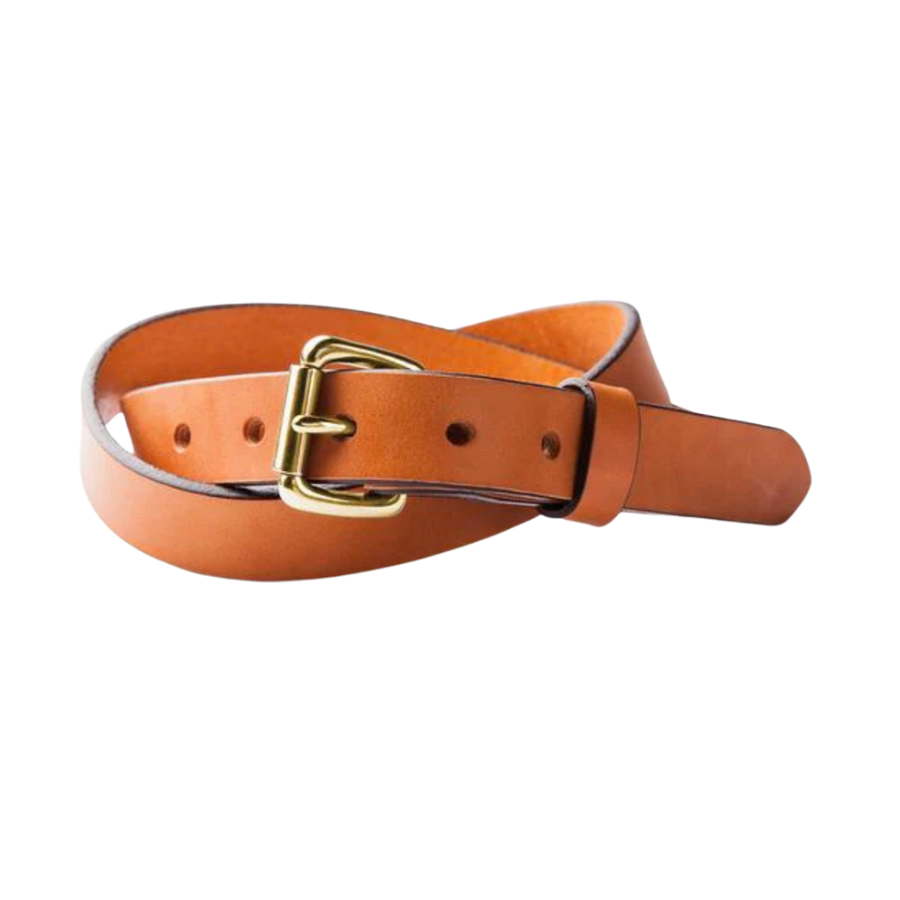 Saddle Tan Skinny Standard Belt w/ Brass Buckle