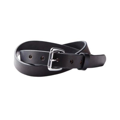 Black Skinny Standard Belt w/ Stainless Steel Buckle