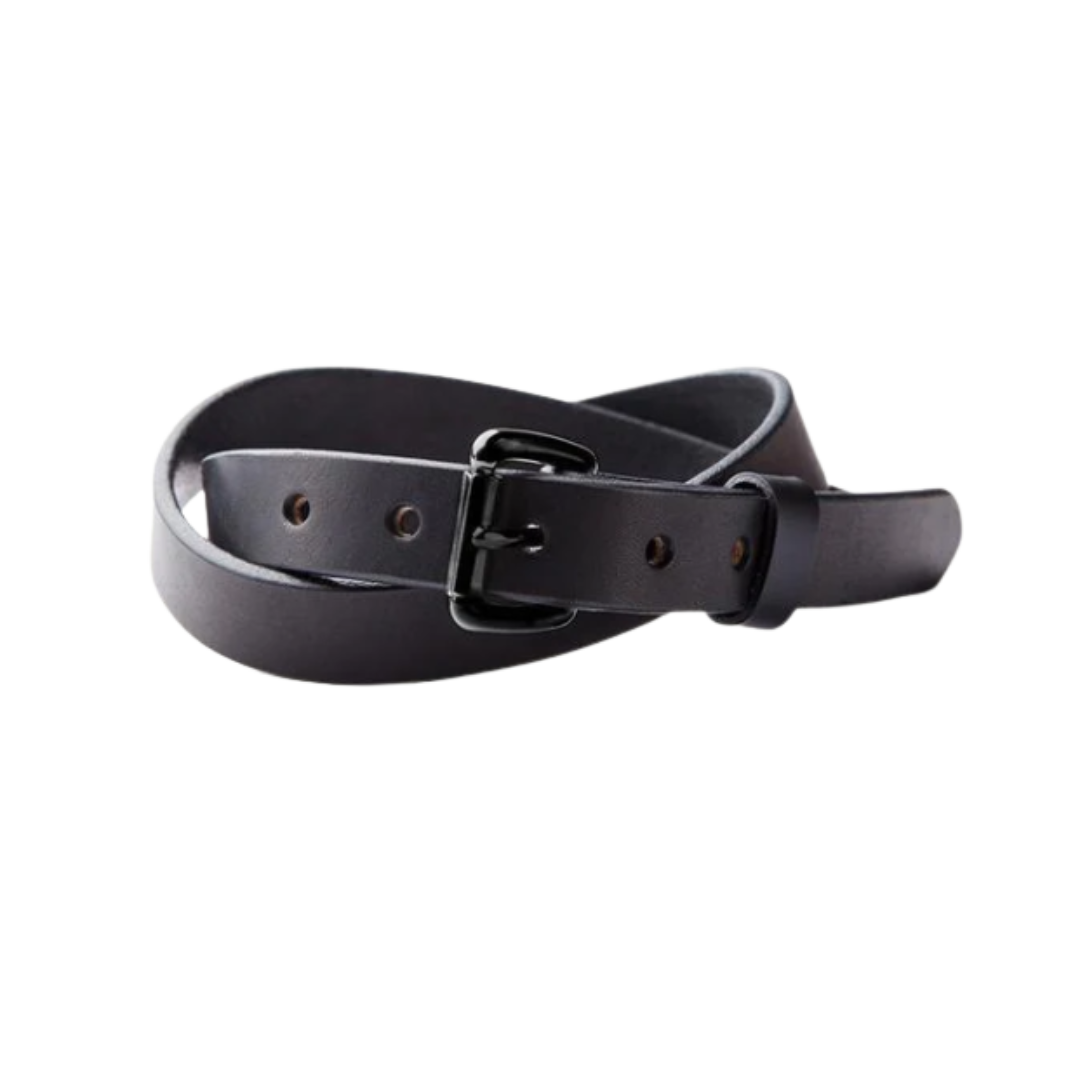 Black Skinny Standard Belt w/ Black Buckle