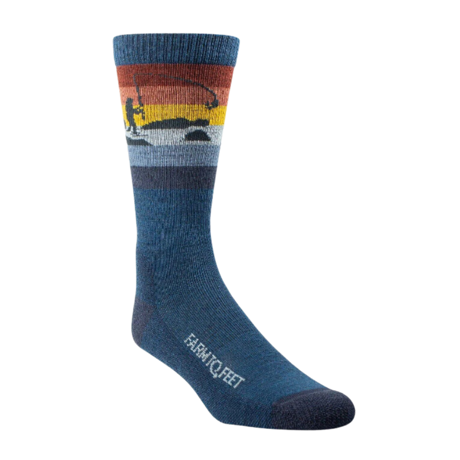 Saco Lightweight Crew  Wool Sock - Denim Blue