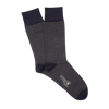 Micro Stripe Mercerised Cotton Socks - Navy & Slate