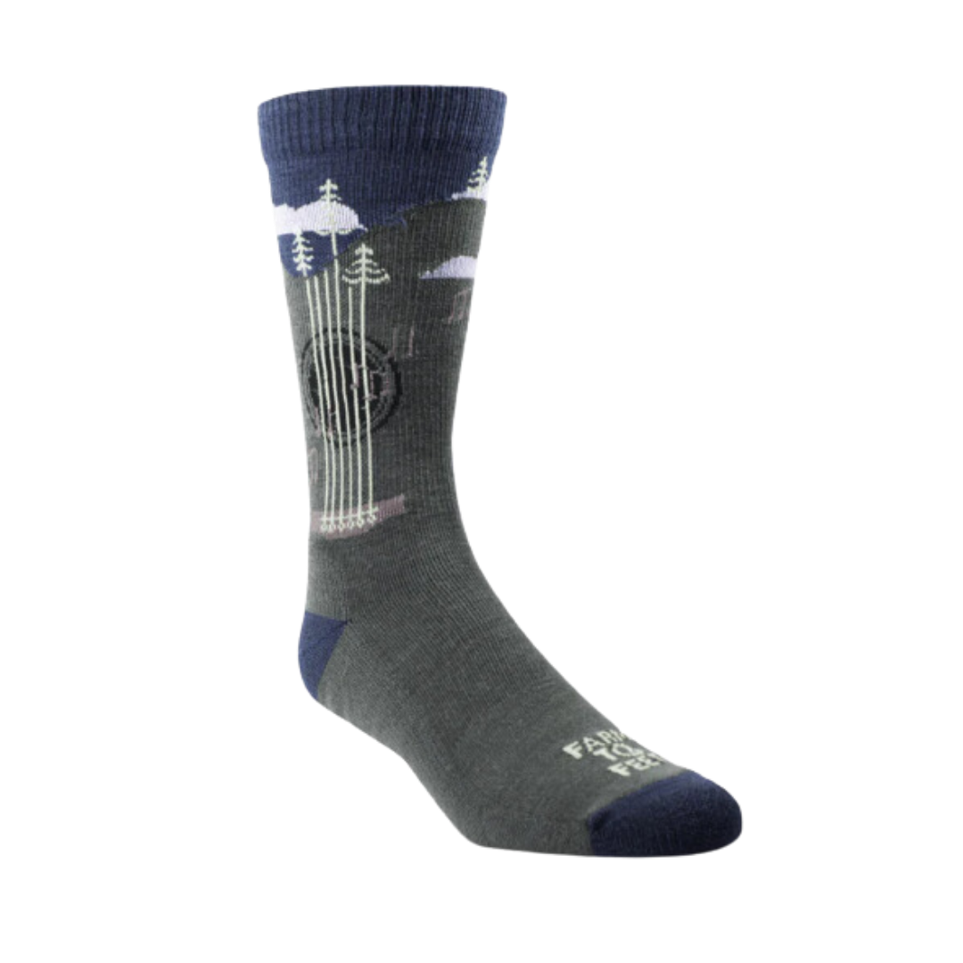 Floyd Lightweight Crew Wool Sock - Denim Blue Heather & Dark Shadow