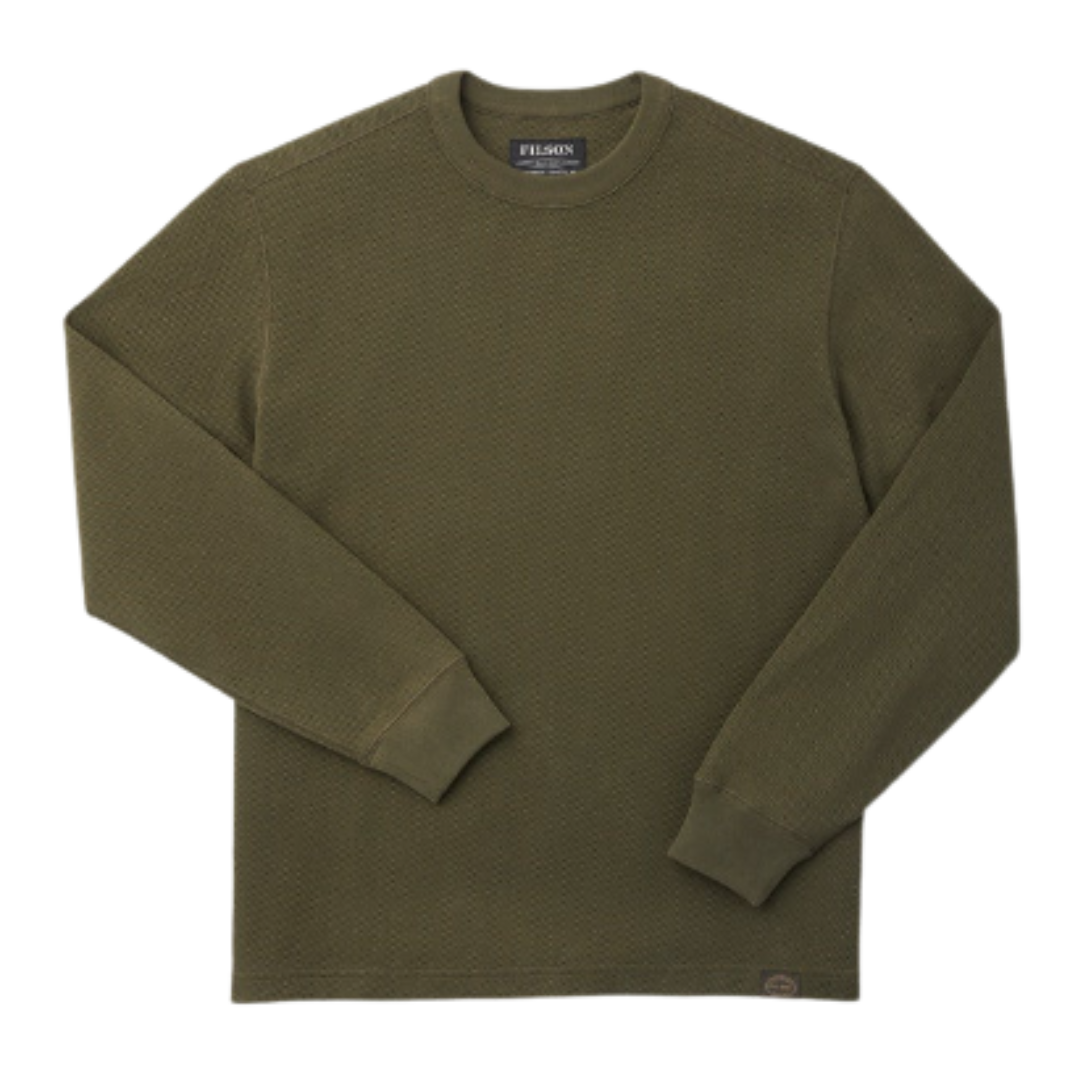 Waffle Knit Thermal Crewneck - Mossyrock
