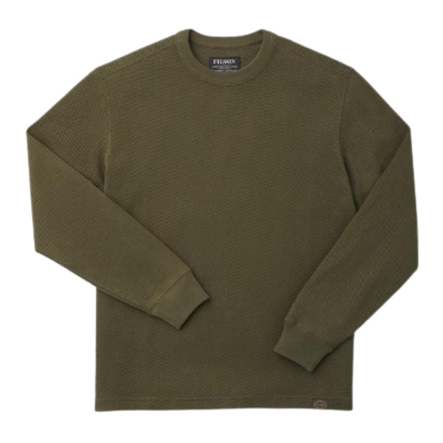 Waffle Knit Thermal Crewneck - Mossyrock
