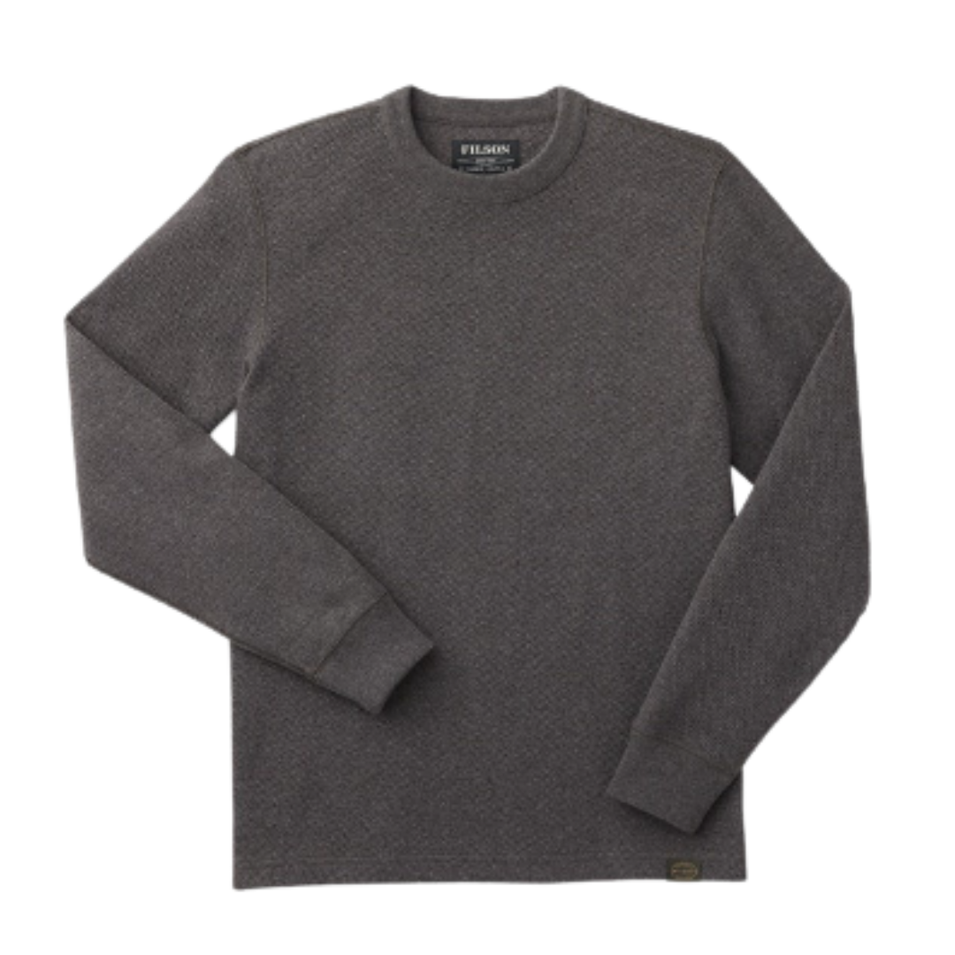 Waffle Knit Thermal Crewneck Blend - Charcoal