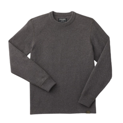 Waffle Knit Thermal Crewneck Blend - Charcoal