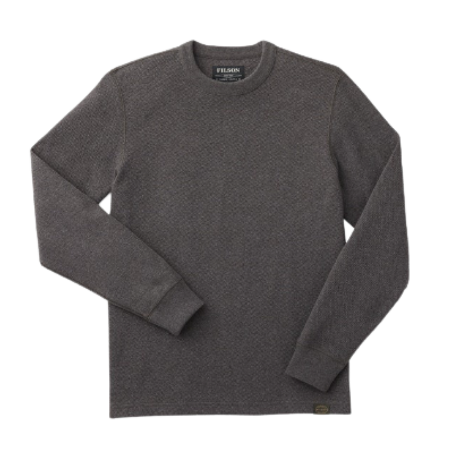 Waffle Knit Thermal Crewneck Blend - Charcoal